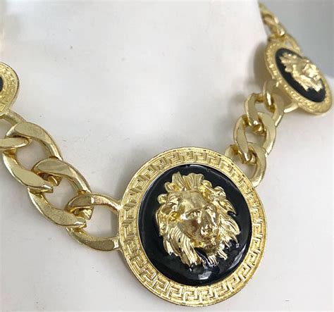 versace women's necklaces free shipping|authentic Versace lion necklace.